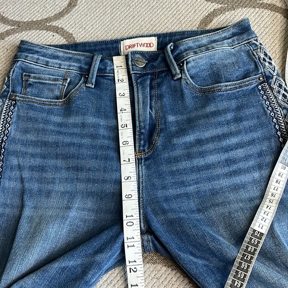 Driftwood Jackie Embroidered Skinny Jeans Womens Size 26‎ Blue - Picture 5 of 16
